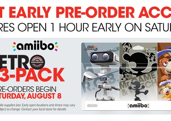 GameStop Confirms amiibo 3-Pack Pre-Order Event This Weekend