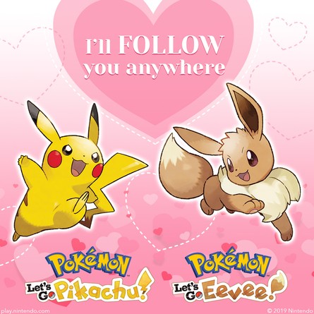 Valentines ECard Pikachu Eevee 1