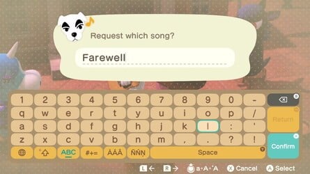 Requesting "Farewell" from K.K. Slider