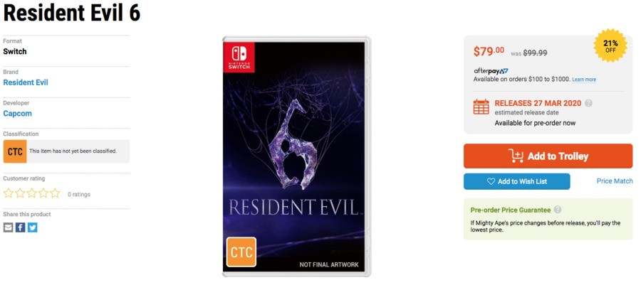 Resident Evil 6 Switch