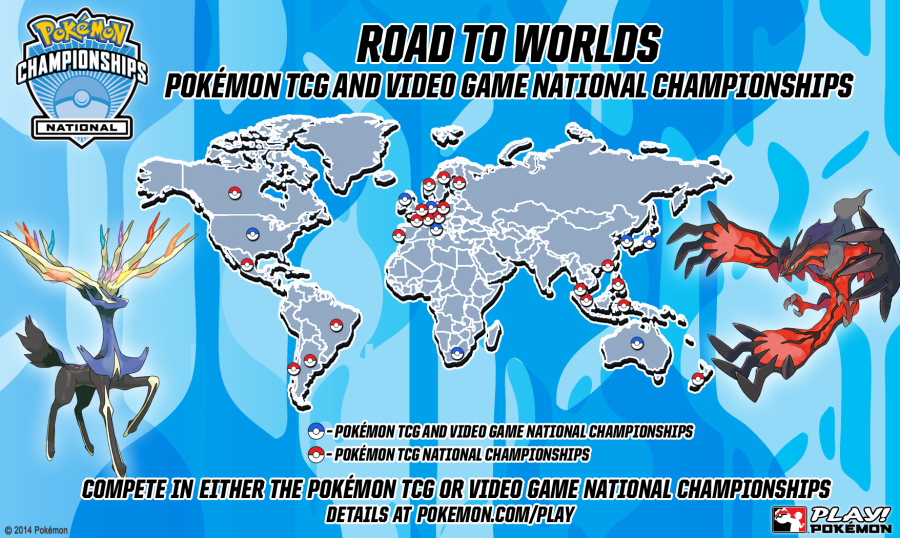 Map of Pokémon National Championships