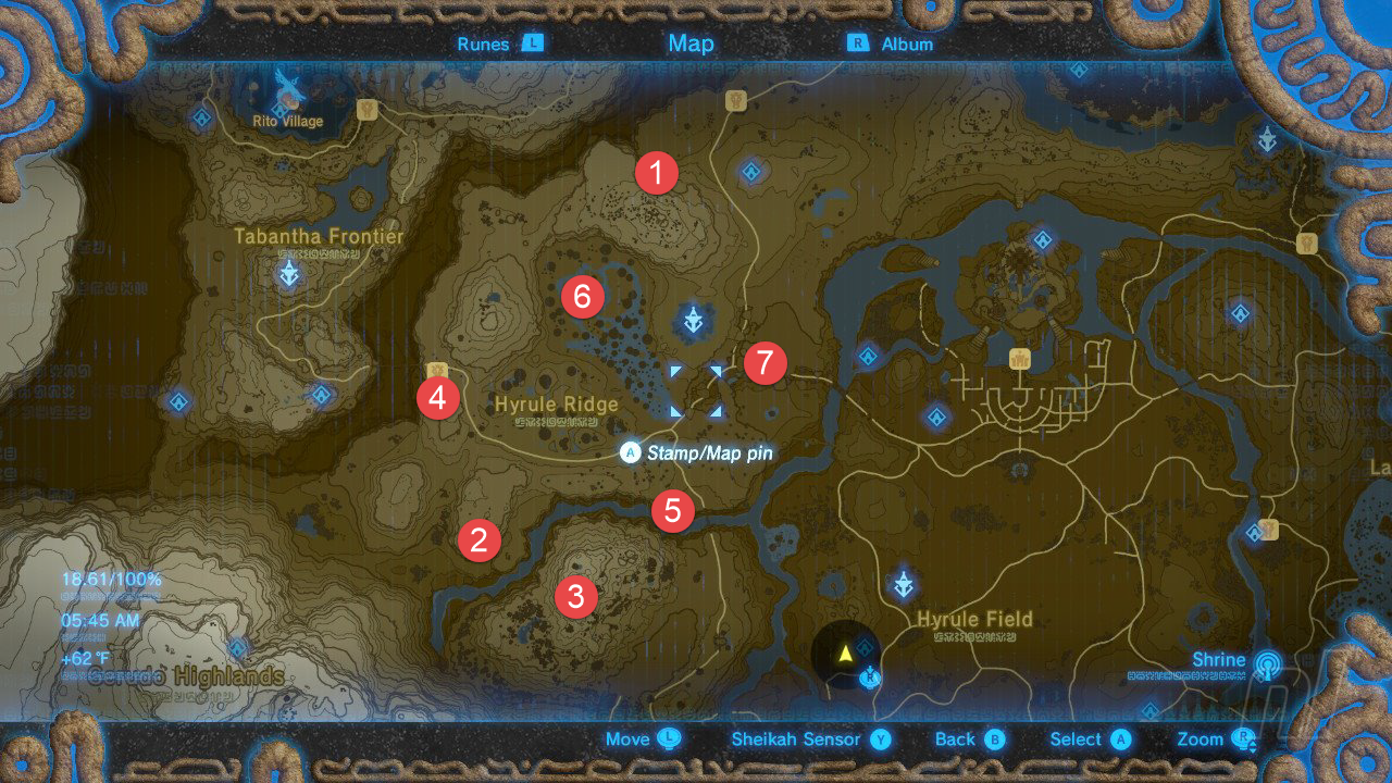 location of all the shrines in zelda breath of the wild