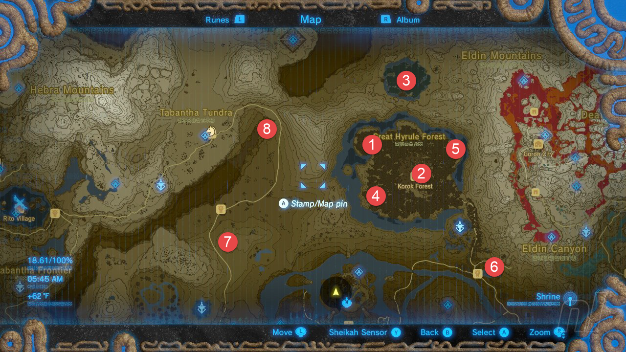 legend of zelda breath of the wild shrine map locations