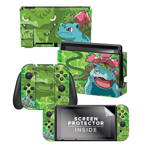 Controller Gear Nintendo Switch Skin & Screen Protector Set - Pokemon - "Bulbasaur Evolutions Set 1"