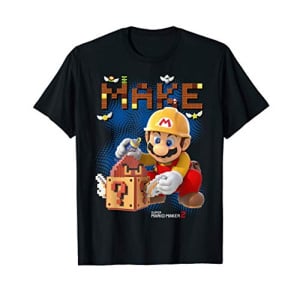 Super Mario Maker 2 Mario Block Building Make Portrait T-Shirt