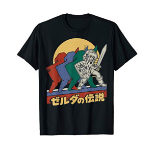 Legend Of Zelda Retro Link Kanji Portrait Graphic T-Shirt