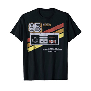 Nintendo NES Controller Retro Stripe 85 Graphic T-Shirt