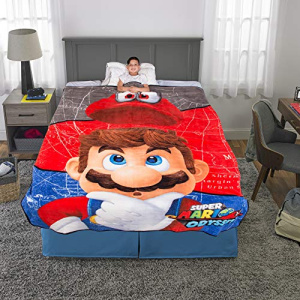 Franco Kids Bedding Super Soft Plush Blanket, Twin/Full Size 62" x 90", Mario