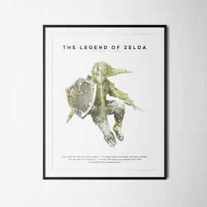 The Legend of Zelda Inspired Double Exposure Poster Print - Video Game Art