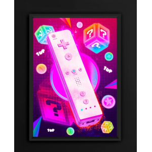 Nintendo Wii, Sci-Fi, Synthwave, Synthwave Poster, Synthwave Art, Retrowave, Retrowave Poster, Outrun, Outrun Poster, 80s Poster, 80s