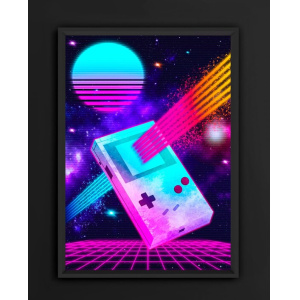 Nintendo, Game Boy, Synthwave, Synthwave Poster, Synthwave Art, Retrowave, Retrowave Poster, Outrun, Outrun Poster, 80s Poster, 80s