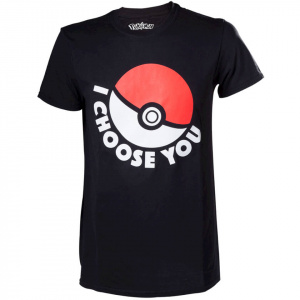 Pokemon I Choose You Pokeball T-Shirt - Black