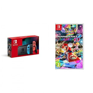 Nintendo Switch - Neon Red/Neon Blue + Mario Kart 8 Deluxe