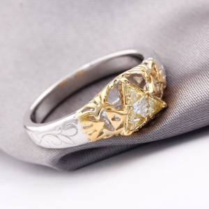 Triforce Zora Spiritual Stone Engagement Promise Wedding Ring