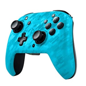 PDP Nintendo Switch Faceoff Wireless Deluxe Controller - Neon Blue Camo