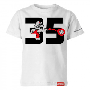 Fire Mario White T-Shirt (Kids) - Super Mario Bros. 35th Anniversary