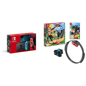 Nintendo Switch (Neon Red/Neon blue) + Ring Fit Adventure