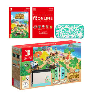Nintendo Switch Animal Crossing: New Horizons Edition + Carrying Case & Screen Protector + Nintendo Switch Online (3 Months) Pack