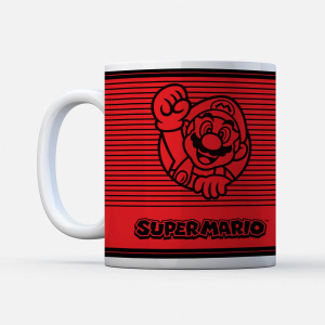 Nintendo Super Mario Retro Line Art Colour Mug