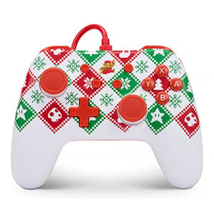PowerA Wired Controller for Nintendo Switch - Mario Holiday Sweater, Nintendo Switch Lite, Gamepad, Game Controller, Wired Controller, Mario, Officially Licensed - Nintendo Switch
