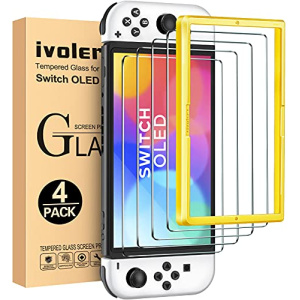 ivoler 4 Pack Screen Protector Tempered Glass Protection Film