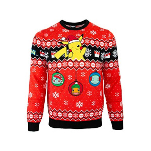 Numskull Unisex Official Pokemon Knitted Christmas Jumper for Men or Women - Ugly Novelty Sweater Gift