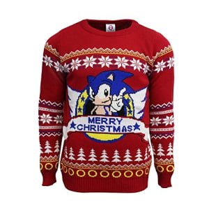 Official Sonic the Hedgehog Christmas Jumpers – Ugly Novelty Gifts Men Or Women Xmas Jumper – Officially Licensed SEGA Unisex Knitted Sweater Design