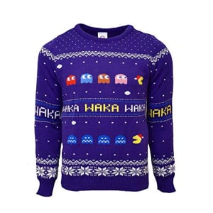 Numskull Unisex Official Pac-Man Knitted Christmas Jumper for Men or Women - Ugly Novelty Sweater Gift