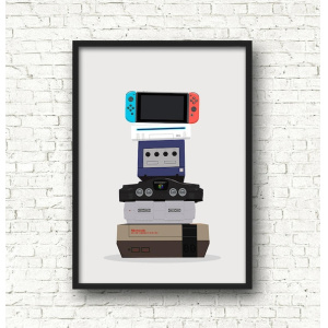 Nintendo Evolution Poster Print Gaming Mario A3 A4 Geek