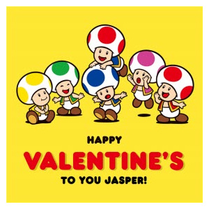 Super Mario Toad Valentine's Day Card