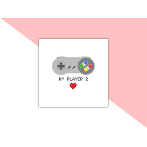 Player 2 Valentines Greeting Card