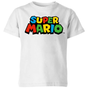 Nintendo Super Mario Colour Logo Kids' T-Shirt - White
