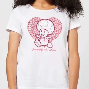 Super Mario Toadally In Love Women's T-Shirt - White