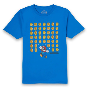 Nintendo Super Mario Coin Drop Men's Blue T-Shirt