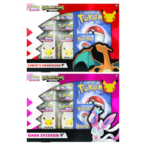 Pokémon TCG: Celebrations V Box - Lance's Charizard V or Dark Sylveon V (25th Anniversary)