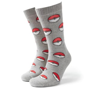 Men's Pokemon Pokeball Socks - Grey