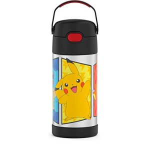Thermos 12 Ounce Stainless Steel  Straw Bottle, Pokemon