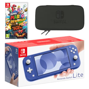 Nintendo Switch Lite (Blue) Super Mario 3D World + Bowser's Fury Pack