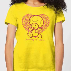 Super Mario Toadally In Love Women's T-Shirt - Yellow