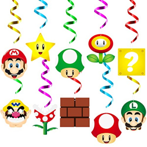 30Pcs Mario Party Swirl Decorations