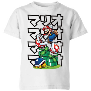 Super Mario Piranha Plant Japanese Kids' T-Shirt - White