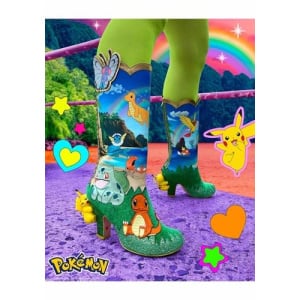 Irregular Choice Pokemon Beach Day Tall Boot Heels