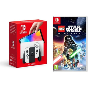 Nintendo Switch (OLED Model) - White + LEGO Star Wars: The Skywalker Saga Classic Character Edition