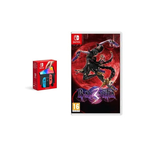 Bayonetta 3 (Nintendo Switch) + Nintendo Switch (OLED Model) - Neon Blue/Neon Red