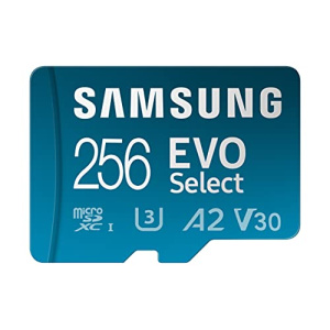 Samsung EVO Select 256GB microSDXC UHS-I U3 130MB/s Full HD & 4K UHD Memory Card inc. SD-Adapter (MB-ME256KA/EU)
