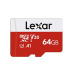 Lexar 64GB Micro SD Card, microSDXC UHS-I Flash Memory Card with Adapter