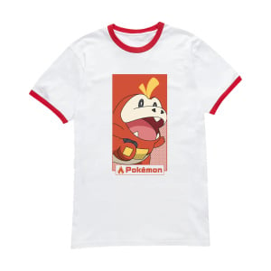 Pokémon Fuecoco Unisex Ringer T-Shirt - White/Red