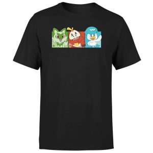 Pokémon 1st Starters Panels Unisex T-Shirt - Black