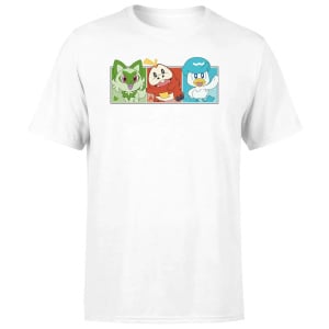 Pokémon 1st Starters Panels Unisex T-Shirt - White