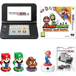 Nintendo 3DS XL Black + Mario & Luigi: Paper Jam Bros Pack